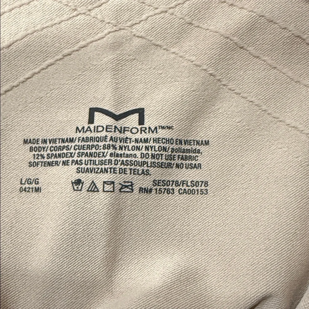 NEW Maidenform Beige Shapewear Shorts Large High Waist Firm Control